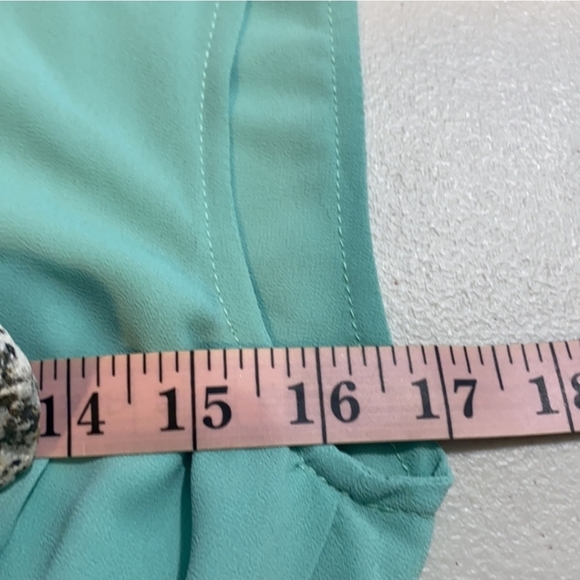 OASAP Flowy Ruffle Waterfall Dress Drawstring Waist Aqua Blue NWT Size M - Picture 9 of 11